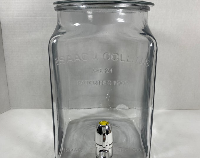 Vintage Isaac J. Collins No. 24 Patented 1905 Apothecary Clear Square