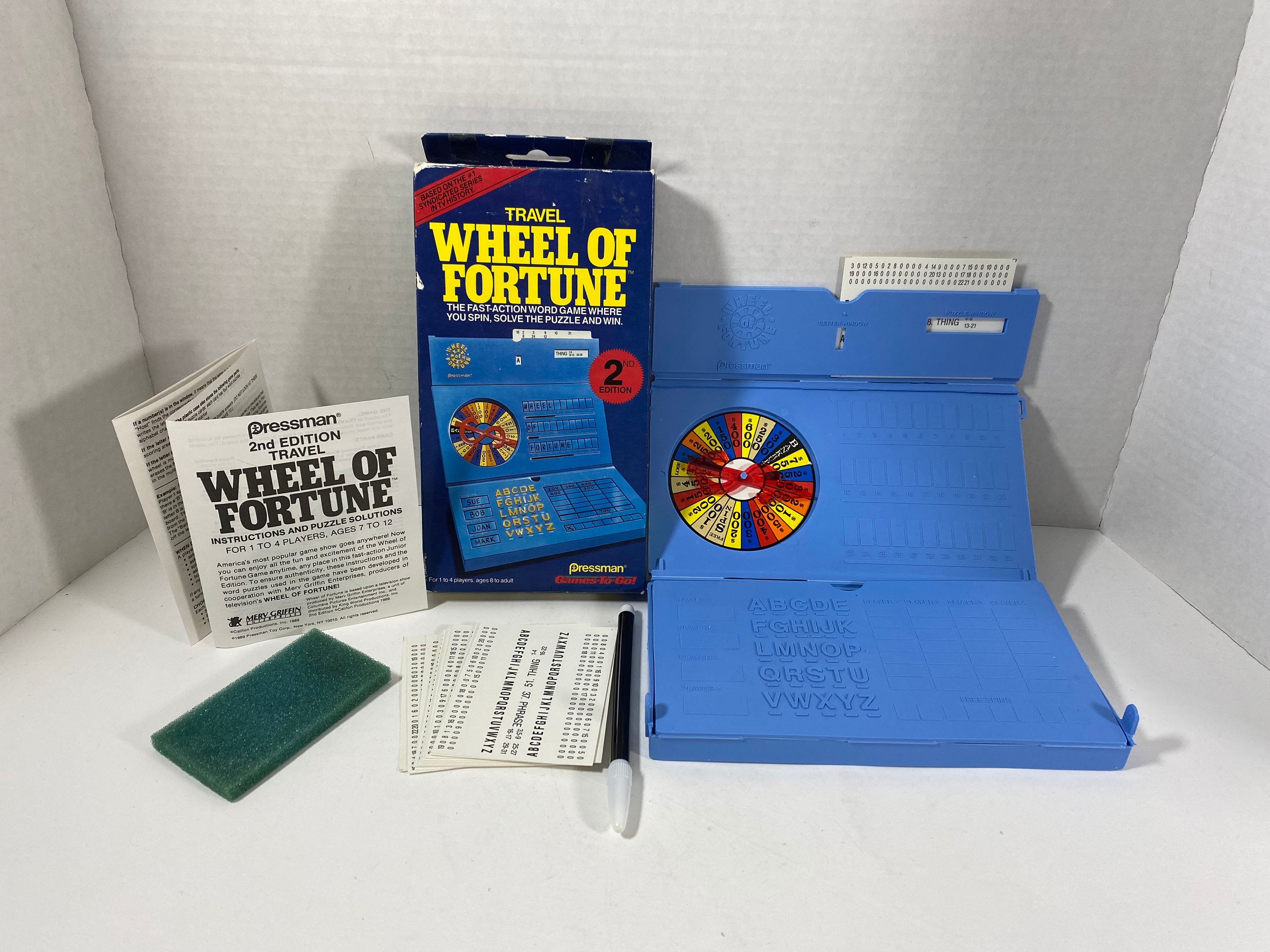 Vintage 1989 Travel Wheel of Fortune (2nd Edition) Game