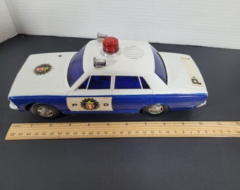 Vintage Japan 1970 Yonezawa Toys Talking Police Car Code Battery