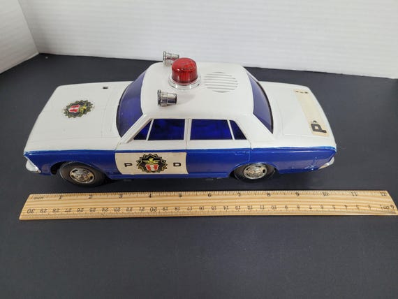 Vintage Japan 1970 Yonezawa Toys Talking Police Car Code Battery