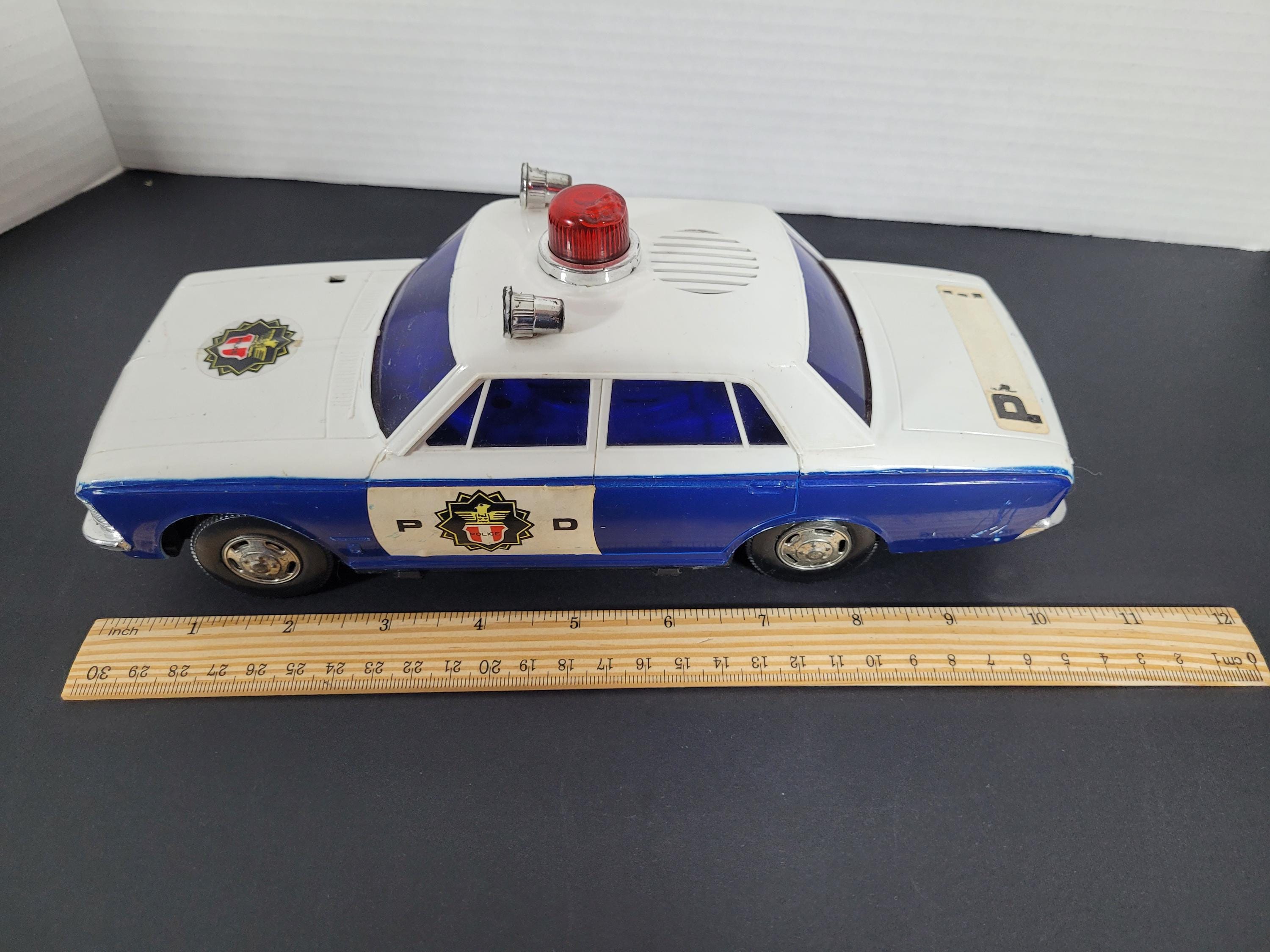 Vintage Japan 1970 Yonezawa Toys Talking Police Car Code Battery