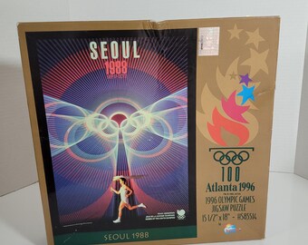 Vintage 1992 Olympic Jigsaw Puzzle Commemorating the 1988 Seoul