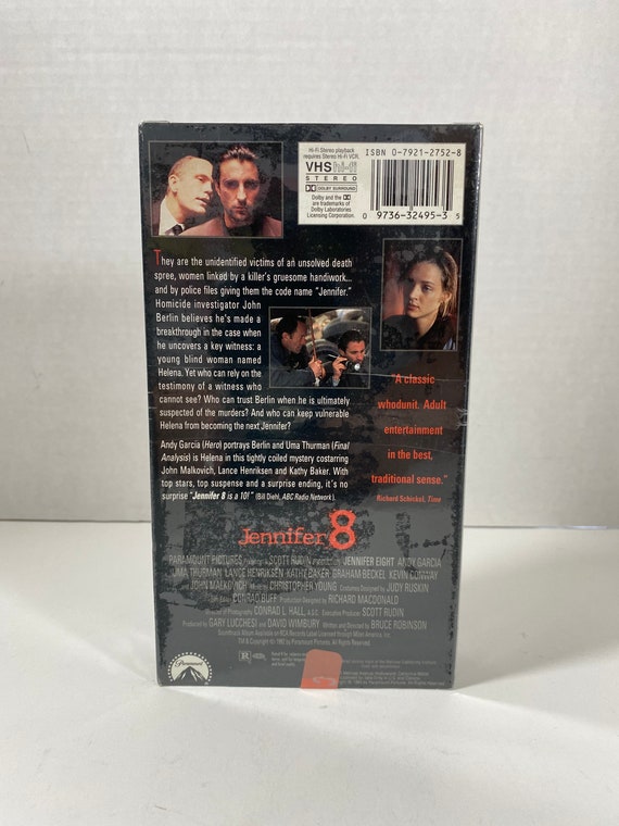 Vintage 1992 Jennifer 8 •sealed• VHS - Starring: Andy Garcia, Uma