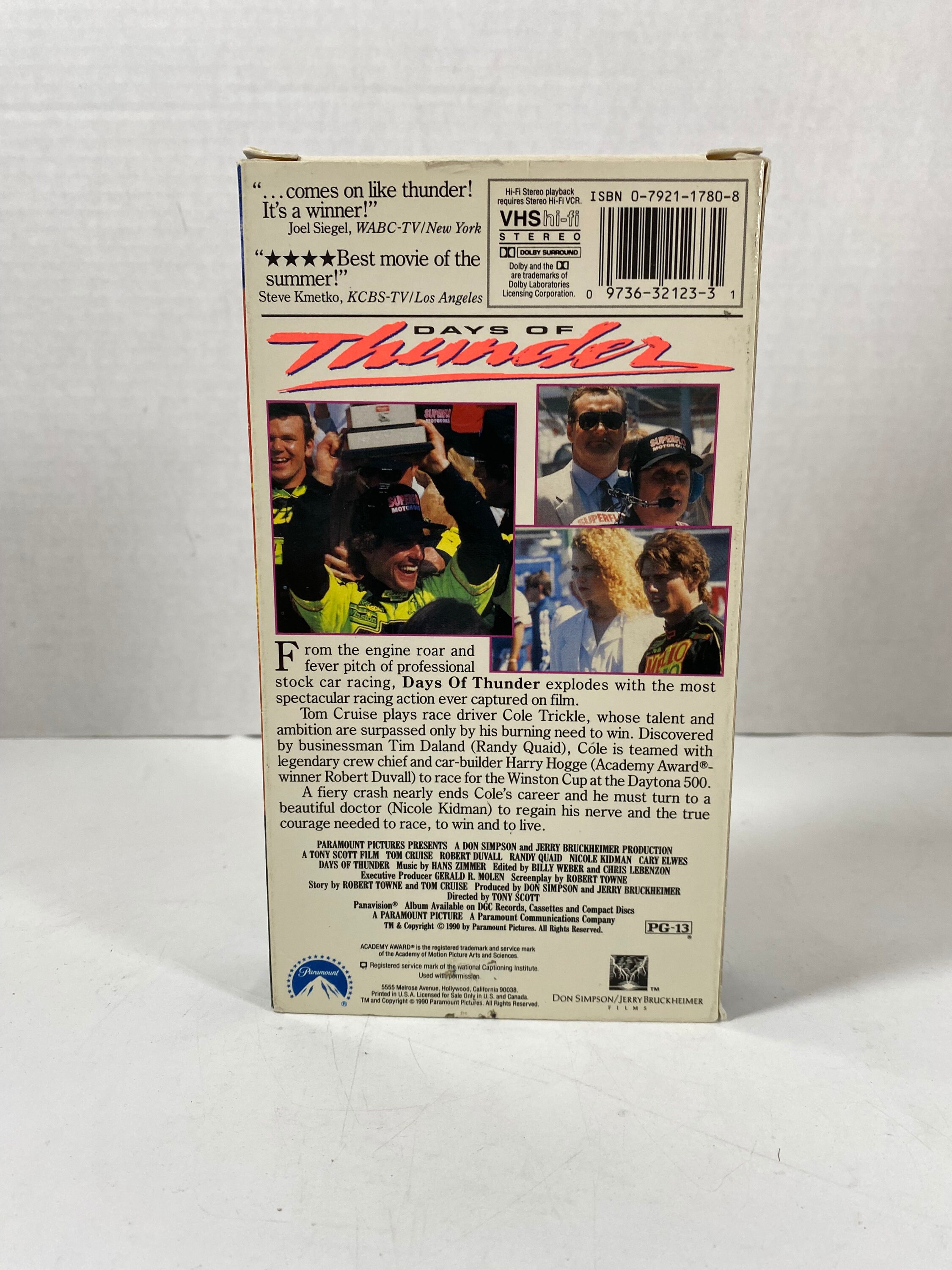 Vintage 1990 Days of Thunder VHS - Starring: Tom Cruise