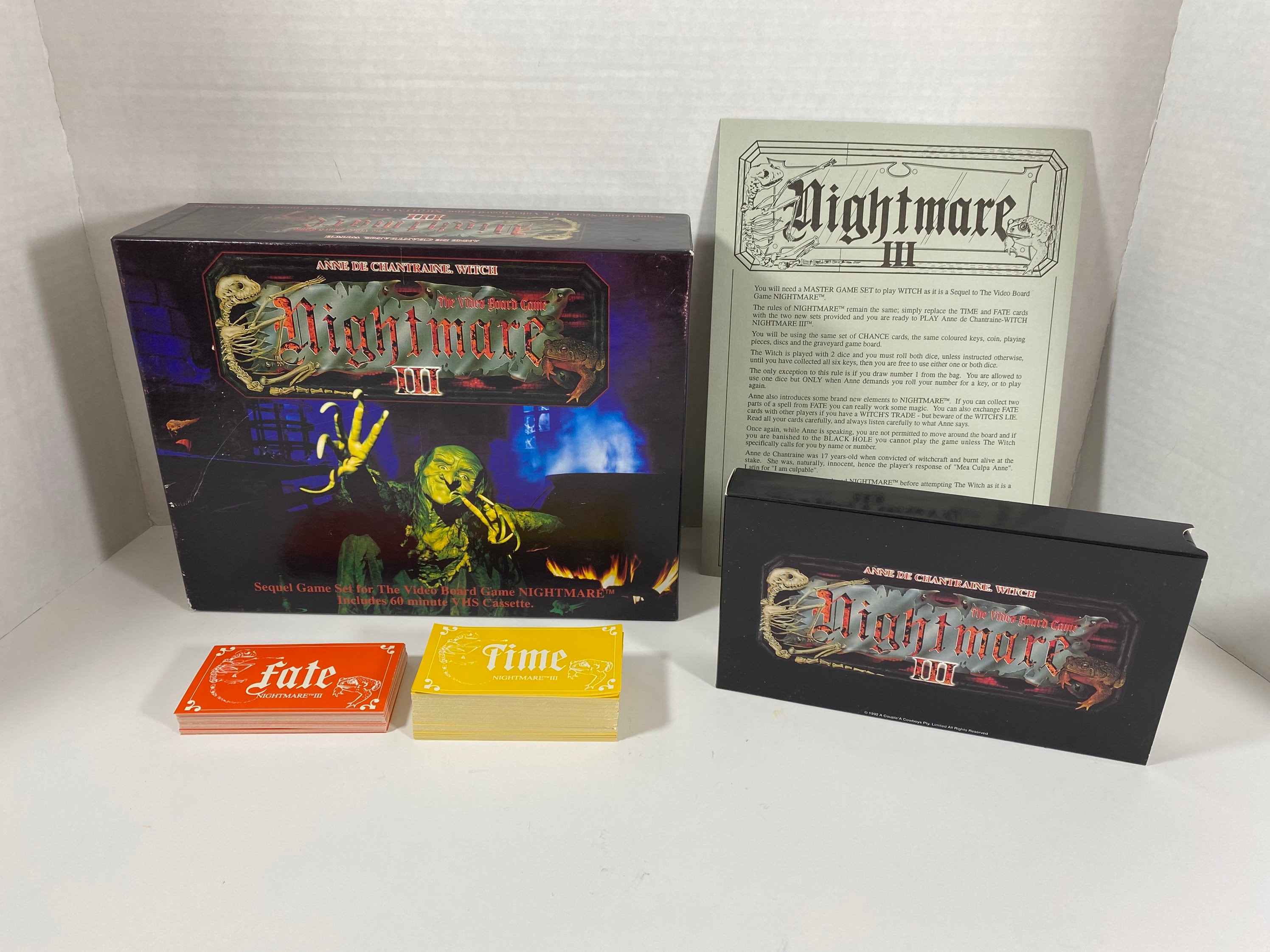 Vintage 1992 Nightmare III the Video Board Game Sequel Game Etsy