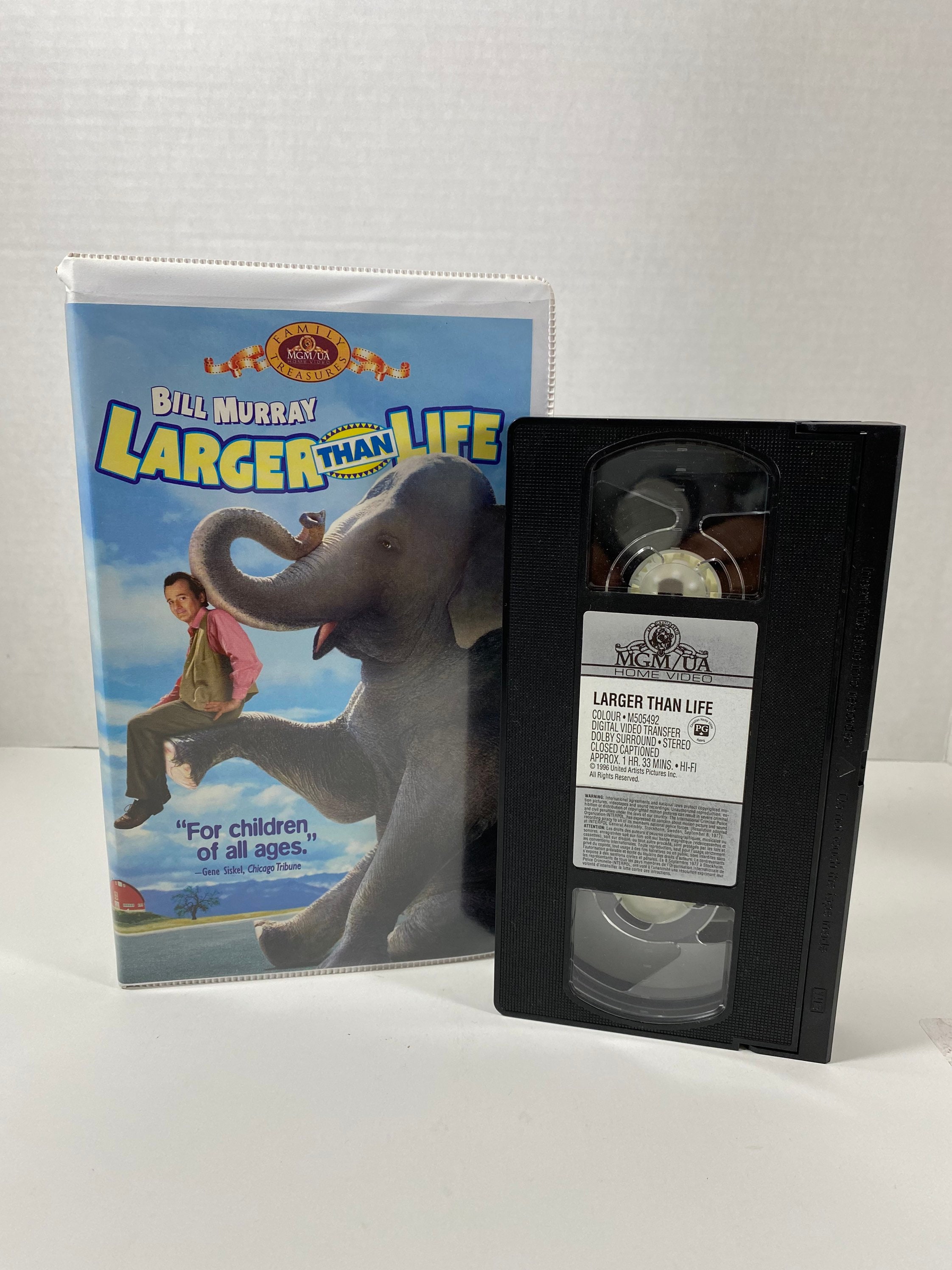 Vintage 1996 Larger Than Life Clamshell VHS - Starring: Bill Murray,  Janeane Garofalo \u0026 Pat Hingle - Collectible | Rainy Day Movie | Gift - Etsy, image size:2244x2992