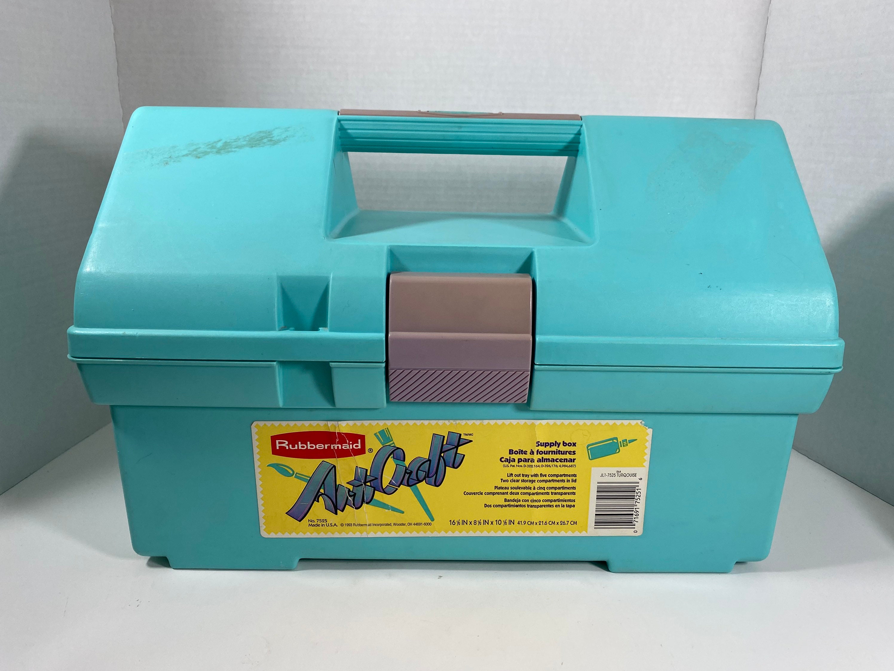 Vintage 1993 Rubbermaid Arts & Crafts Supply Box With Lift Out