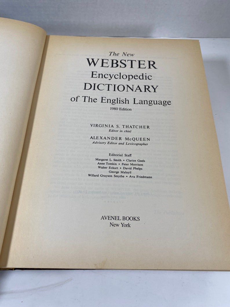 Vintage 1980 The New Webster Encyclopedia Dictionary Of The English Language Hardcover Collectable Educational Book Gift Idea image 2