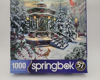 Springbok Puzzle Christmas Gazebo 1000 piece Jigsaw Puzzle complete Hallmark