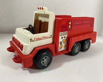 Vintage 1983 Fisher-Price Little People Red Toy Fire Truck - Collectible | Nostalgic Toy | Display Item | Gift