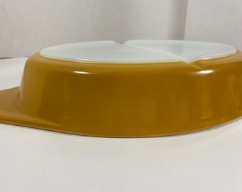 Vintage 1960’s Pyrex Butterfly Gold Divided Casserole/Baking Dish - Collectible | Display Item | Vintage Kitchen | Gift