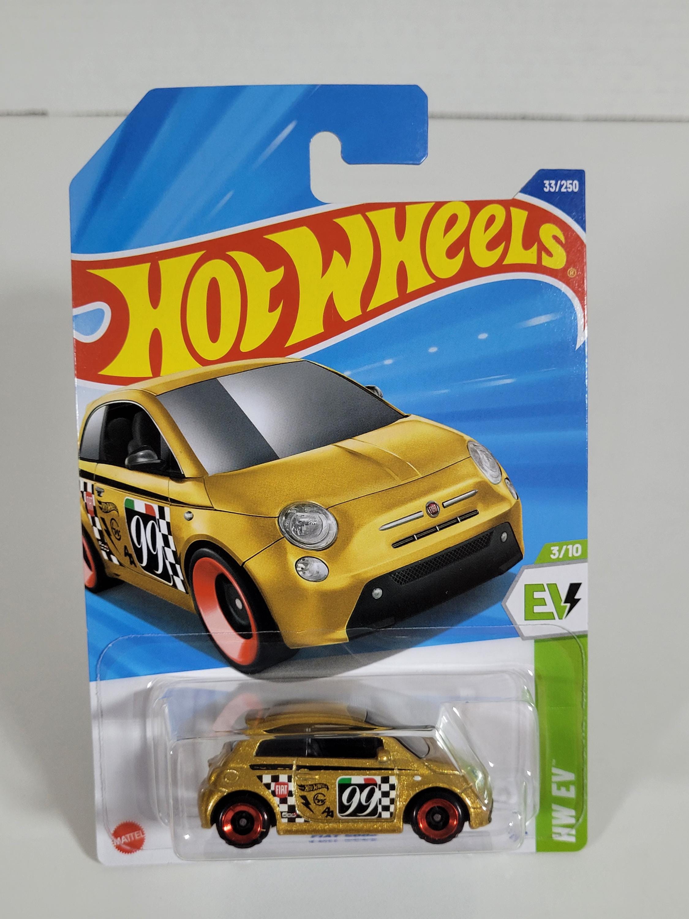 Hot Wheels Fiat 500E Electric Race Car Gold Edition Die-cast Toy
