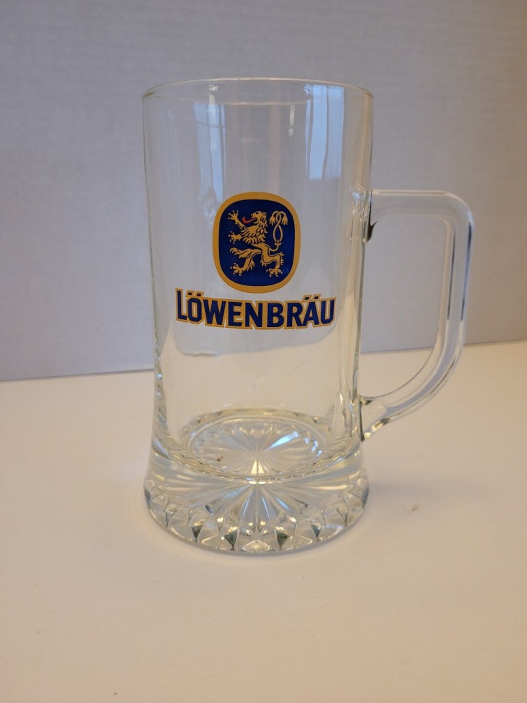 Vintage Löwenbräu Footed Glass Beer Mug With Handle Made in Etsy