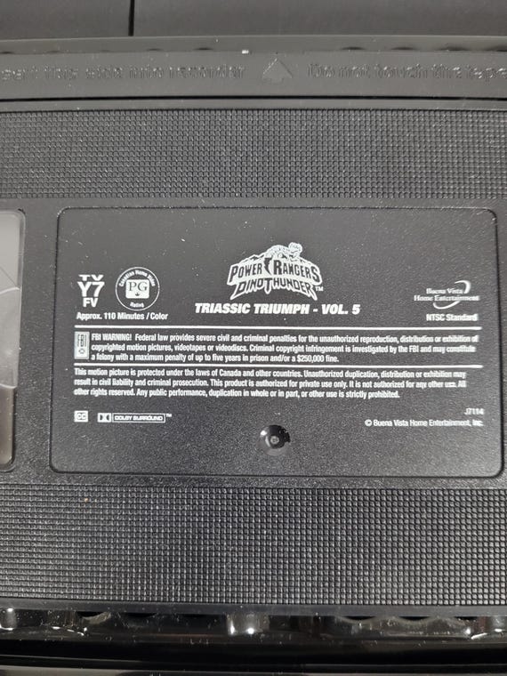 Vintage Power Rangers Dinothunder Triassic Triumph Vol 5 Vhs Tape