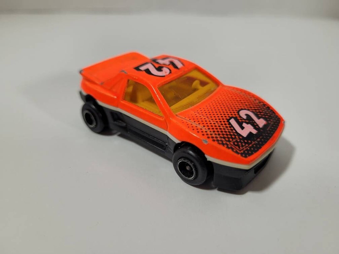 Vintage 80's Majorette Pontiac Fiero #42 Fluorescent Orange No
