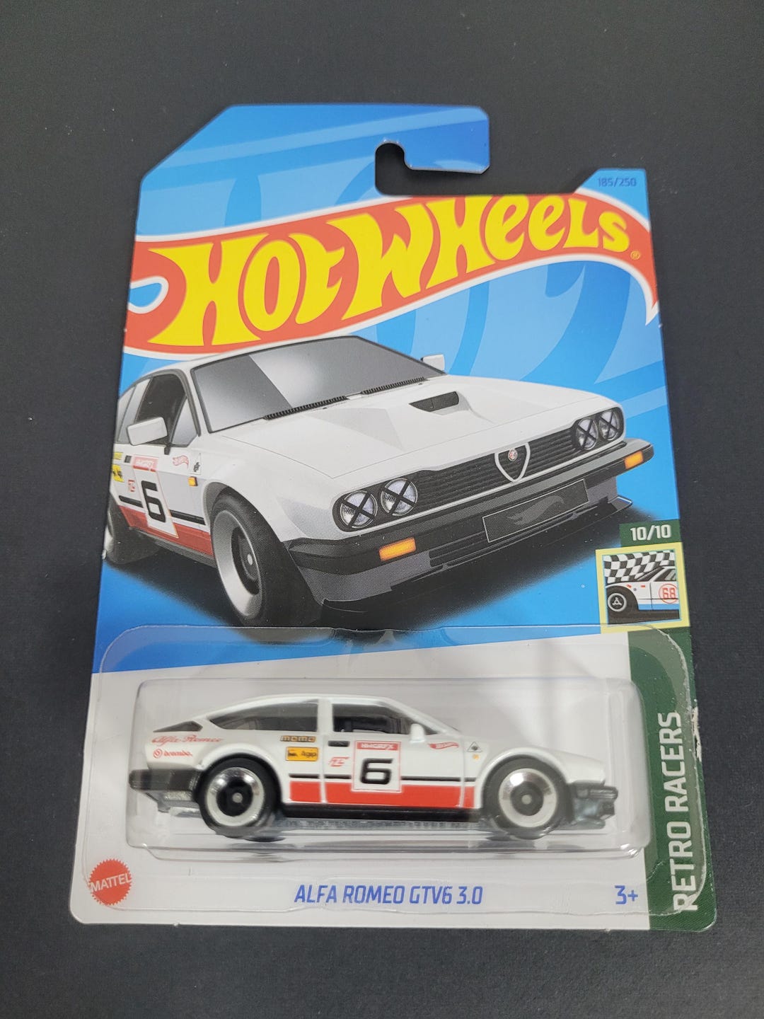 Hot Wheels - Alfa Romeo GTV6 3.0 - Factory Fresh 8/10 - HTC53 - Carte courte - Gris - Mattel 2024 - 1:64