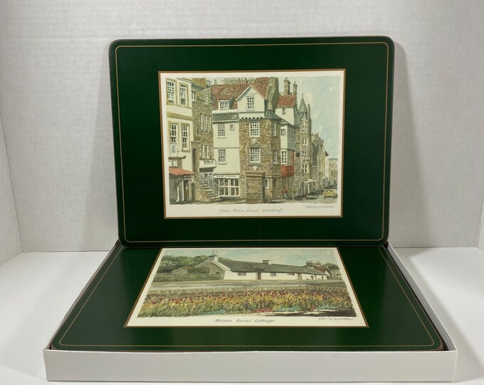 Vintage 1980s Pimpernel Placemats scottish Places of Interest With Cork