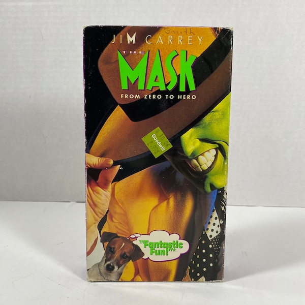 Vintage 1995 The Mask VHS - Starring: Jim Carrey, Cameron Diaz & Peter Riegert - Collectable | Comedy Movies | Gift Idea