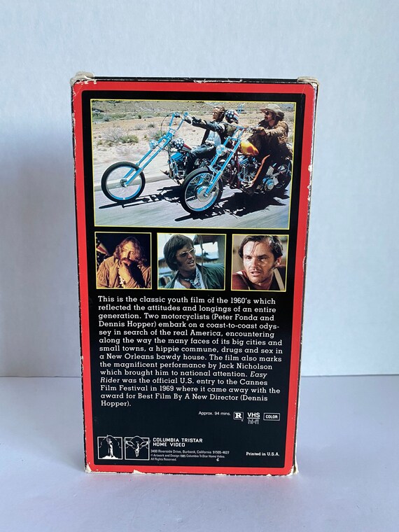 Vintage 1985 Easy Rider VHS Video Tape-starring: Peter Fonda