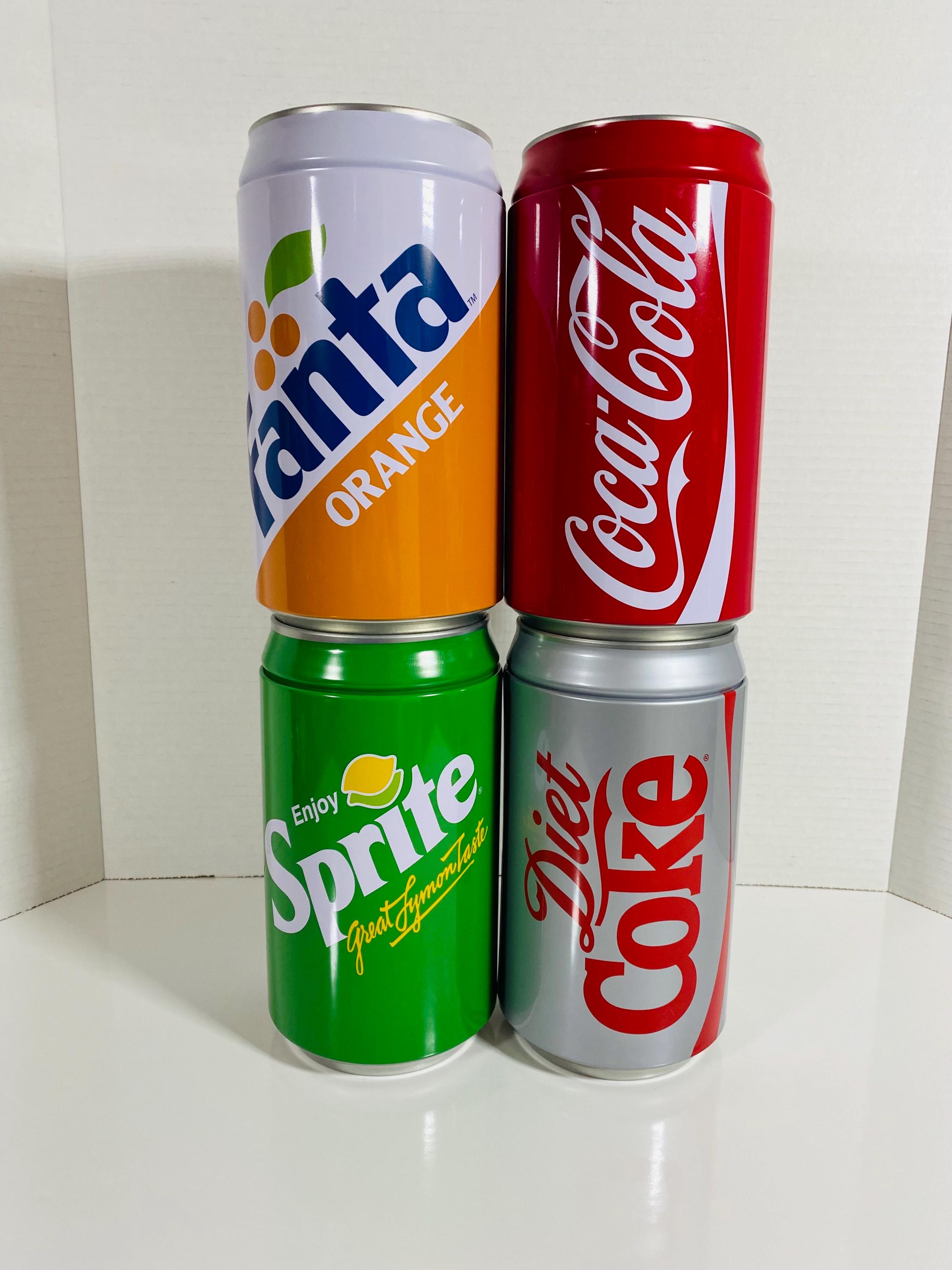 Tin Box Company Choice Of Oversized 7.9” Tin Can Coin/Piggy Bank: Fanta Orange, Diet Coke, Coca Cola Or Sprite - Collectible | Gift Idea