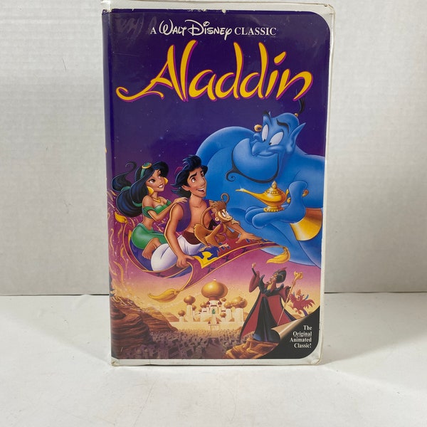 Vintage 1993 Walt Disney’s Aladdin Black Diamond Classics Clamshell VHS - Collectable | Nostalgia | Animated | Gift Idea