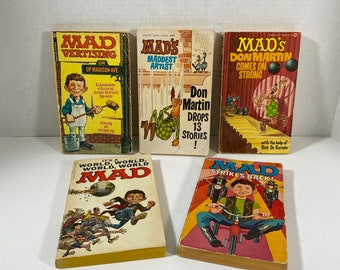 Vintage MAD Paperback Books - Choice Of: Madvertising, Mad’s Maddest Artist, Mad’s Don Martin…, Mad Strikes Back & It’s A World, World Mad