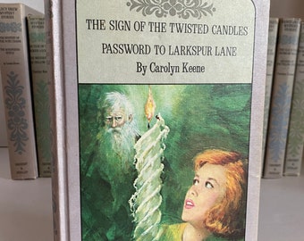 Vintage 1968 Nancy Drew Mystery Stories - The Sign Of The Twisted Candle/Password To Larkspur Lane By: Carolyn Keene - 1 Book, 2 Stories!