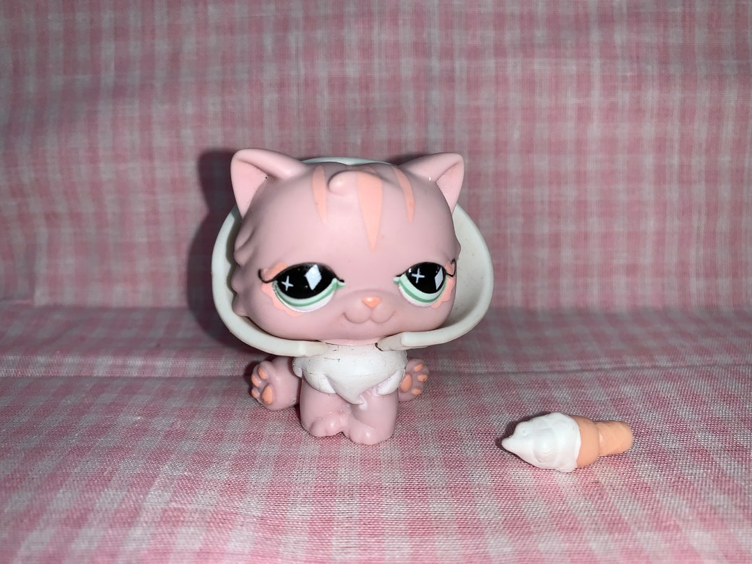 Discontinued Rare LPS Littlest Pet Shop Pink Cat W/cast Etsy