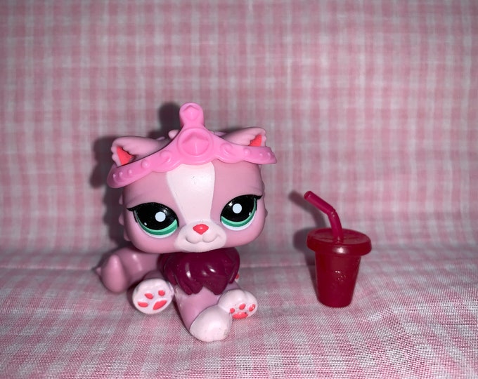 Vintage Original Discontinued LPS Littlest Pet Shop Pink Cat/kitten