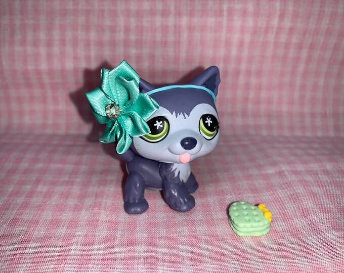 Discontinued Rare LPS Littlest Pet Shop Husky W/handmade Bow Etsy