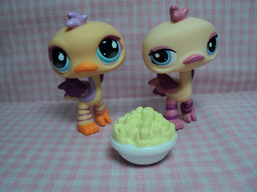 Rare Discontinued LPS Littlest Pet Shop Lot of 2 Ostriches With