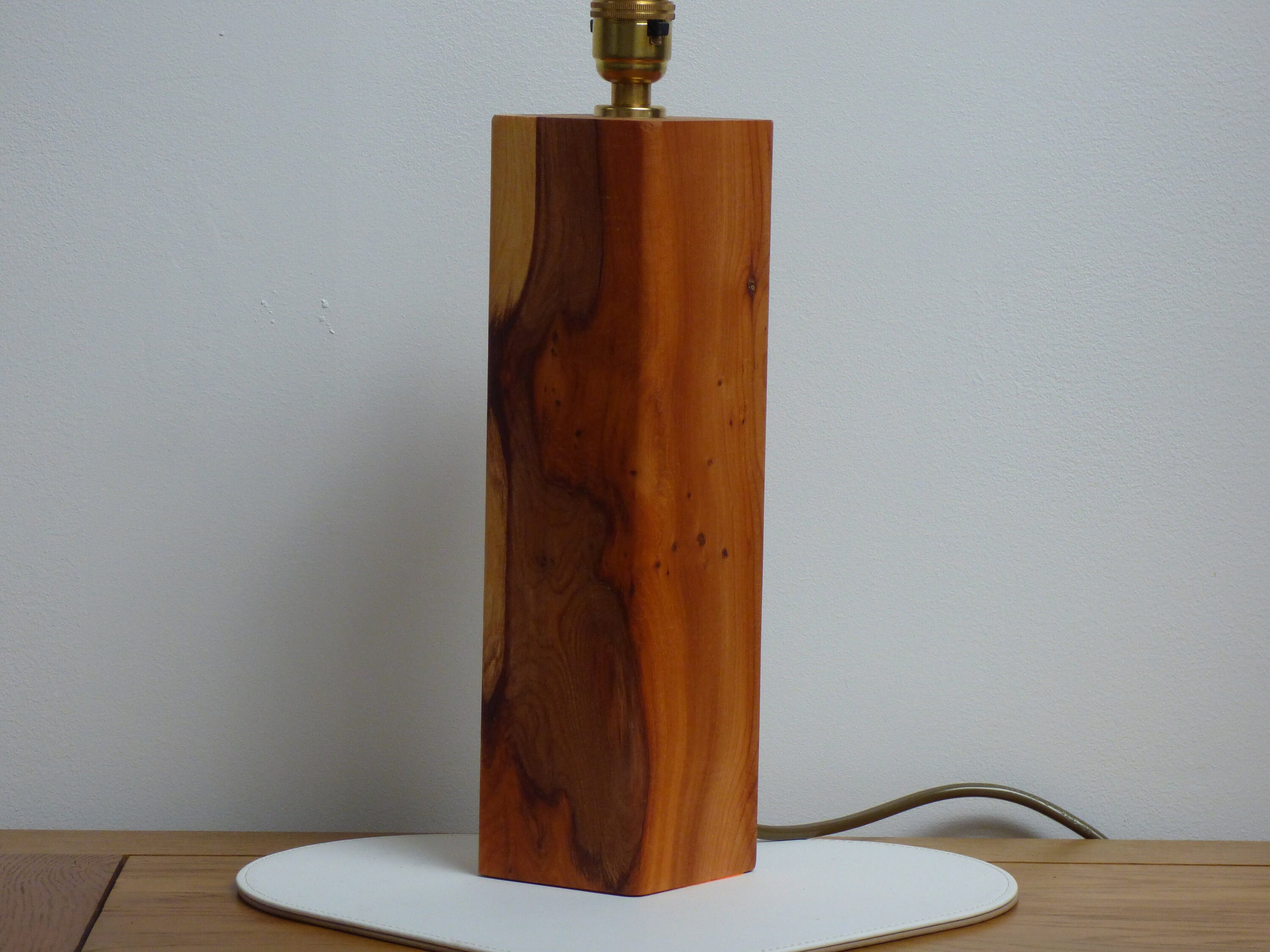 Beautiful Solid Yew Wooden Table Lamp Etsy UK