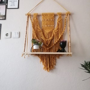 Large Macrame Shelf, Custom, Macrame Wall Decor, Macrame Wall Hanging, Personalized macrame, farmhouse shelf, Macrame wall hanging,