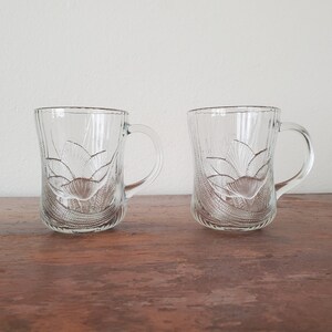 Vintage Arcoroc Canterbury Crocus Floral Clear Glass Mugs Etsy India