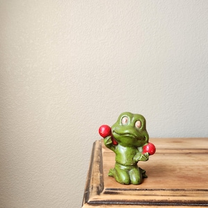 Green Ceramic Frog Figurine - Frog Lover Gift - Frog Collector Gift - Green Frog Decor - Animal Figurine - Cute Frog - Quirky Frog
