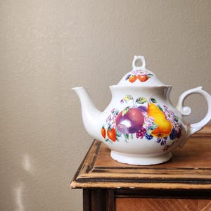 Fruit Harvest Ceramic Teapot - Teapot Gift - Teapot Collection - Summer Teapot - Kitchen Decor - Farmhouse Teapot - Cottagecore Teapot
