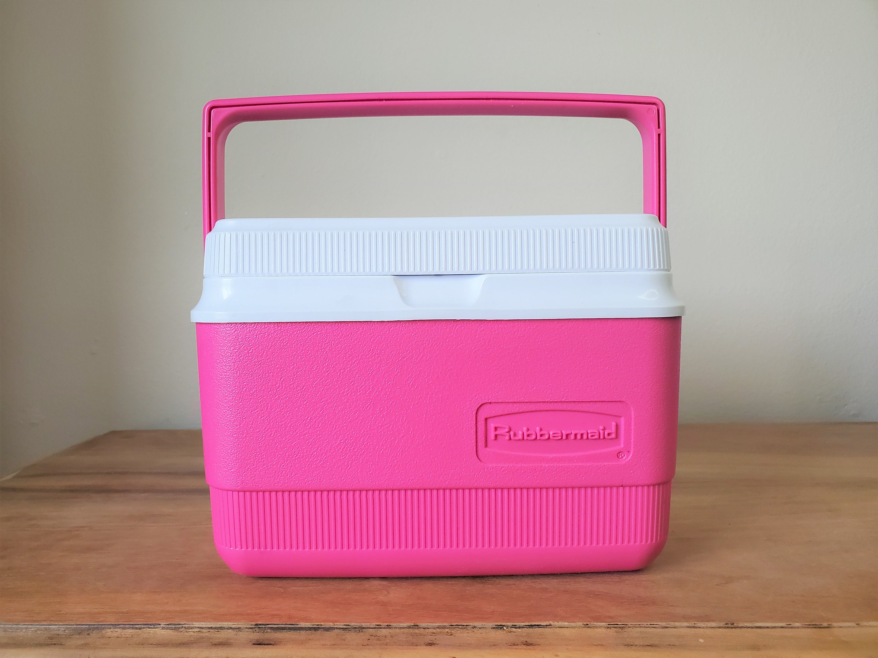 Rubbermaid Personal Vintage Lunch Box Teal and White Hard Plastic Lunch Box  Lunchbox With Hard Plastic Handle Cooler Personal Size 