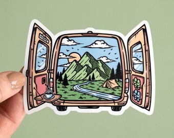 Van Life Sticker | Glossy White Vinyl Sticker | Explore More | Wanderlust| Laptop Sticker | Decal | Camping Hiking Outdoors | Travel More