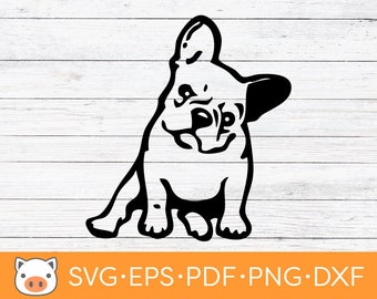 Französische Bulldogge SVG digitaler Download Datei, Frenchie SVG, Vektor geschnitten Datei, Cricut, Silhouette, Schneidedateien, Aufkleber, T-shirt Design, Hund