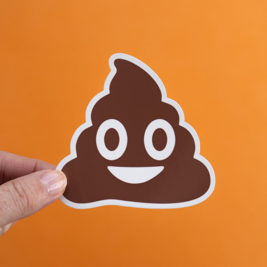 Poop Emoji Sticker Glossy White Vinyl Sticker Funny Meme Etsy UK