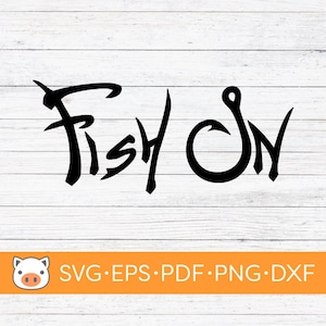 Fisch Auf SVG Digital Download Datei, Jagd SVG, Plotterdatei, Cricut, Silhouette, Schneidedatei, Abziehbild, T-shirt Design, Aufkleber