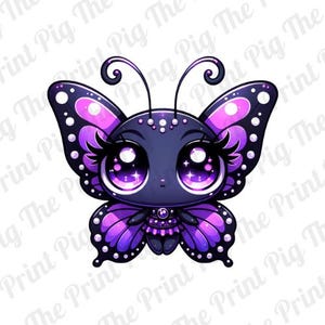 Niedlicher Schmetterling PNG Digital Download-Datei, Tiere, T-Shirt Druck, sublimierte Druckdesigns, niedlicher Cartoon Schmetterling, Kinder-T-Shirt-Designs