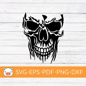 Skull SVG Digital Download file, Horror SVG Vector Cut File, Cricut, Silhouette, Cutting Files, Decal, T-shirt design, Sticker