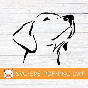 Labrador Head SVG Digital Download file, Dog SVG, Vector Cut File, Cricut, Silhouette, Cutting Files, Decal, T-shirt design, Stickers