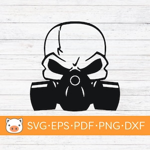 Skull Gas Mask SVG Digital Download file, SVG Vector Cut File, Cricut, Silhouette, Cutting Files, Decal, T-shirt design, Sticker