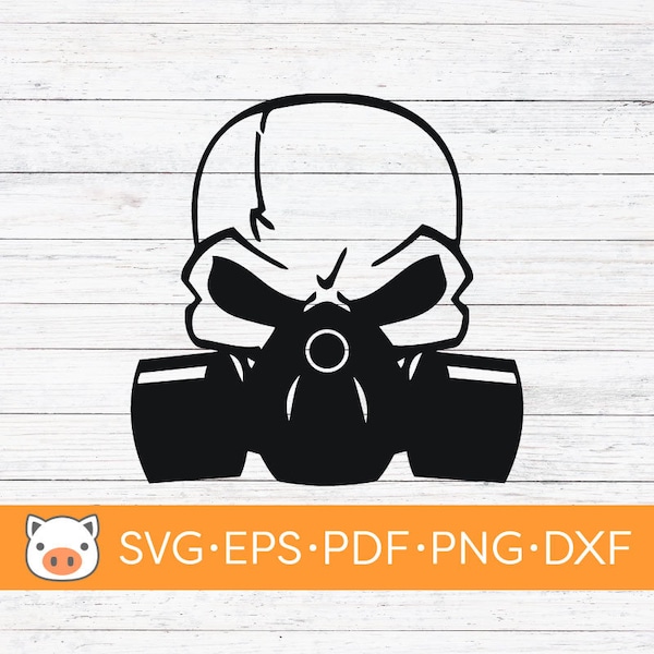 Skull Gas Mask SVG Digital Download file, SVG Vector Cut File, Cricut, Silhouette, Cutting Files, Decal, T-shirt design, Sticker