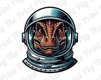 T-REX Astronaut Digitaal png-bestand download, dinosaurus clipart, ruimte digitale downloads, T-shirt prints, gesublimeerde printontwerpen, dino sticker
