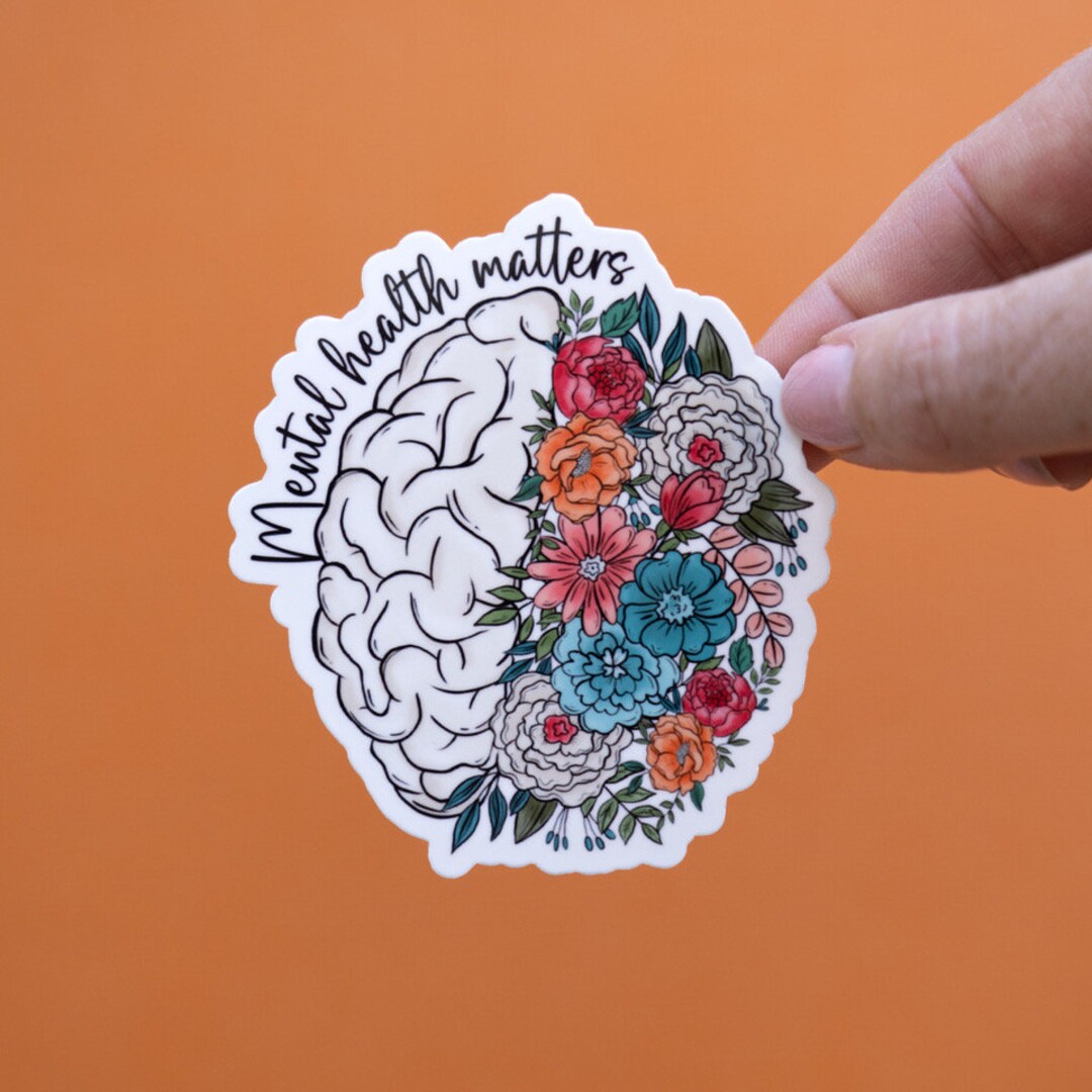 Mental Health Matters Sticker Glossy White Vinyl Sticker Affirmations ...