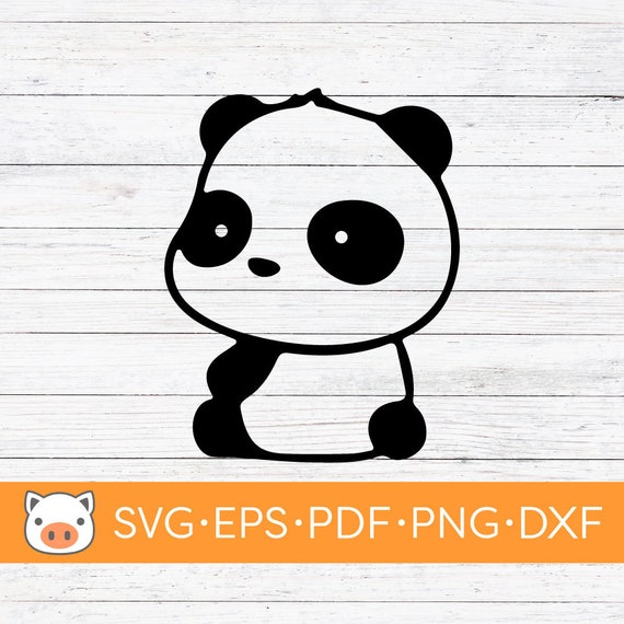 Sitting Panda SVG Digital Download File, Panda Bear SVG, Vector.