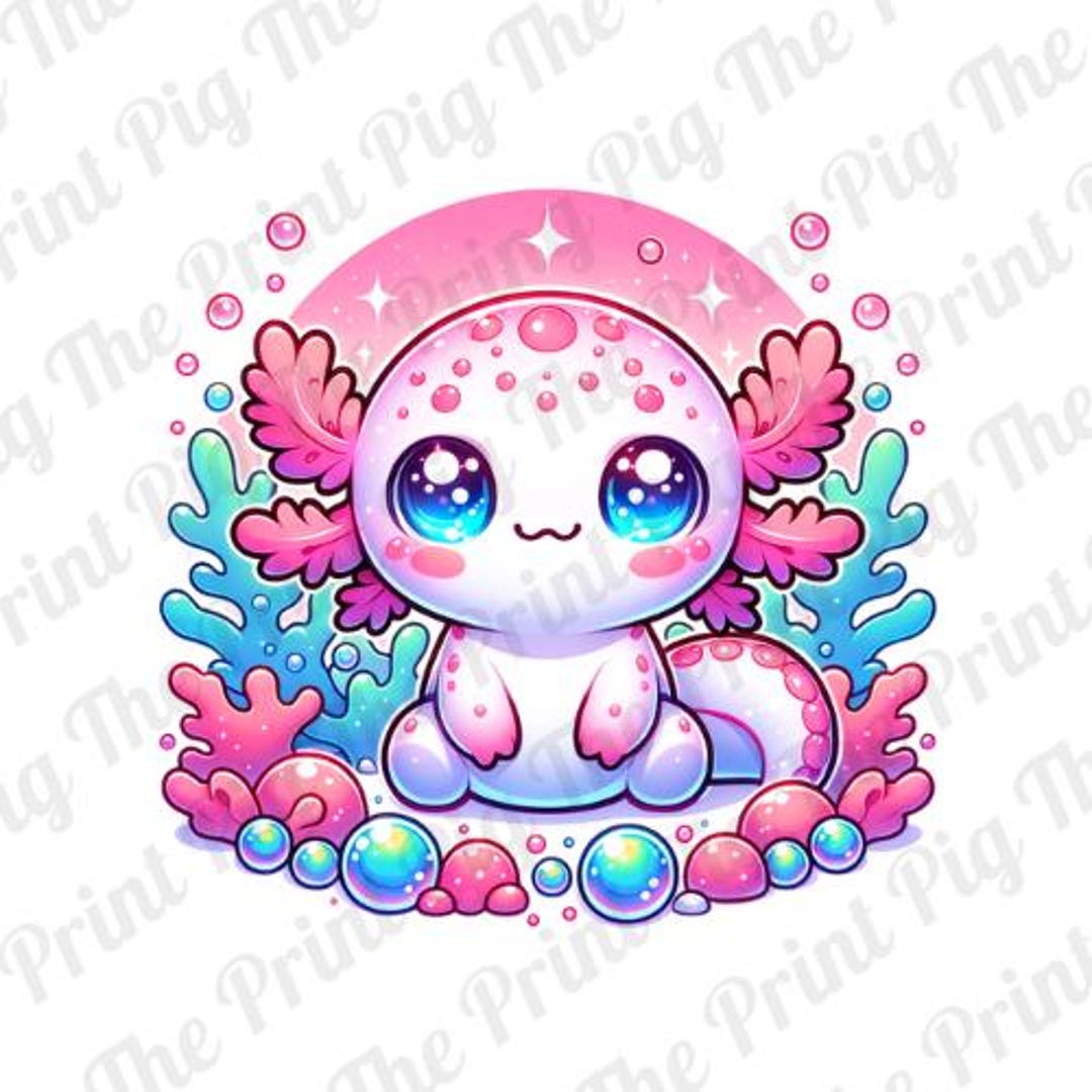 Rainbow Axolotl PNG Digital Download File, Cute Animal PNG, T-shirt ...